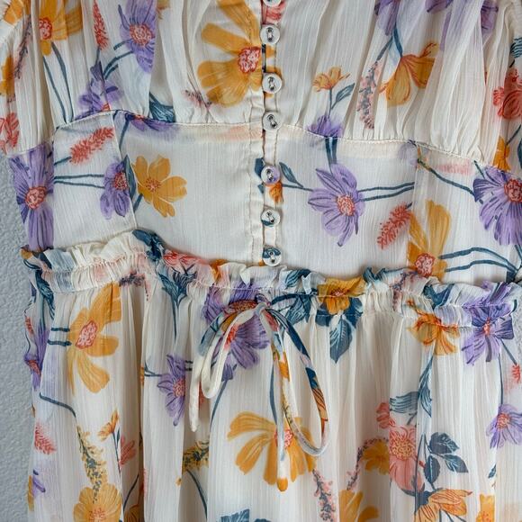 Patrons of Peace Peach Floral Sundress Maxi Length Size Small - Picture 2 of 8